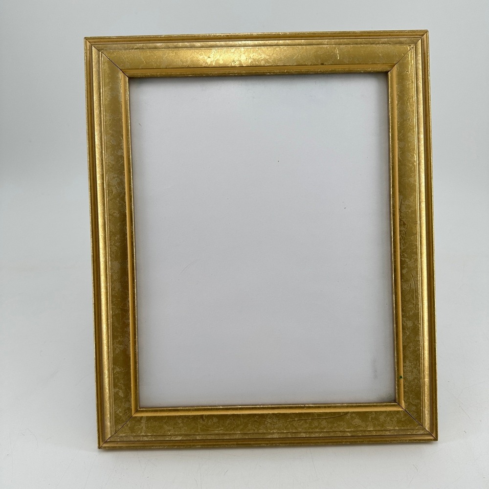 Vintage Gold Textured 8x10 Picture Frame Tabletop Easel Back Metallic Finish